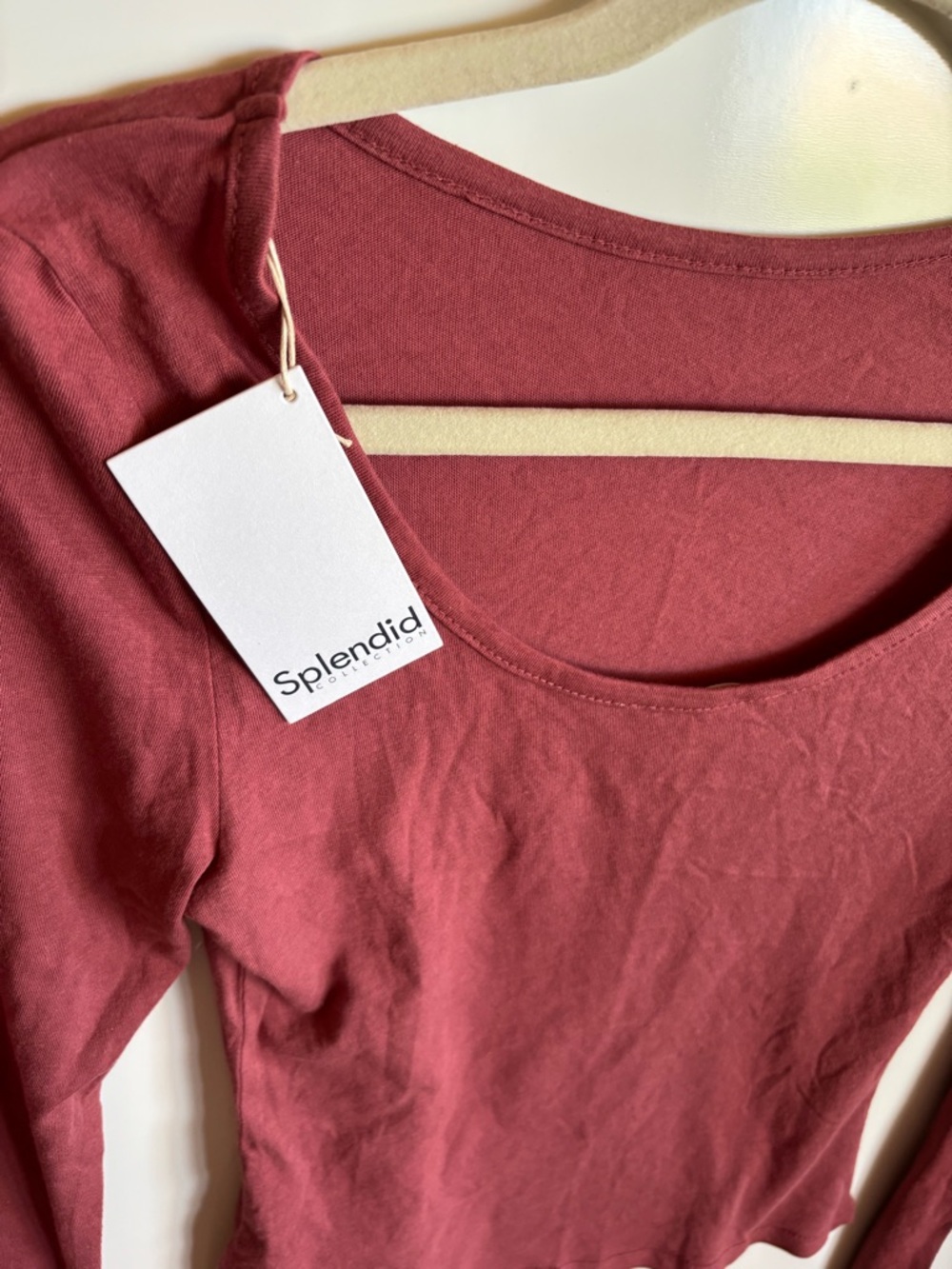 Splendid Long Sleeve Scoop Neck Top - Dusty Rose - Picture 4 of 9